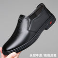 First-Layer Cowhide Loafers for Middle-Aged Men, Slip-On Soft-Soled Leather Shoes, Breathable Business Casual Men's Shoes, Source Factory