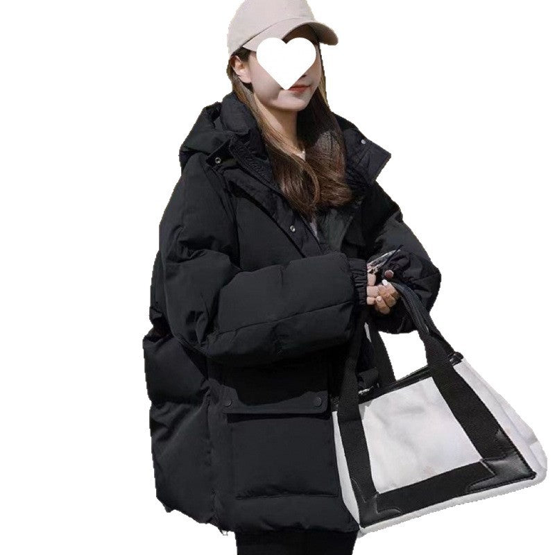 Women's Cotton Jacket Winter 2025 New Loose Student Puffer Jacket Short Thickened Hooded Cotton Coat Versatile Outerwear Cotton Padded Jacket