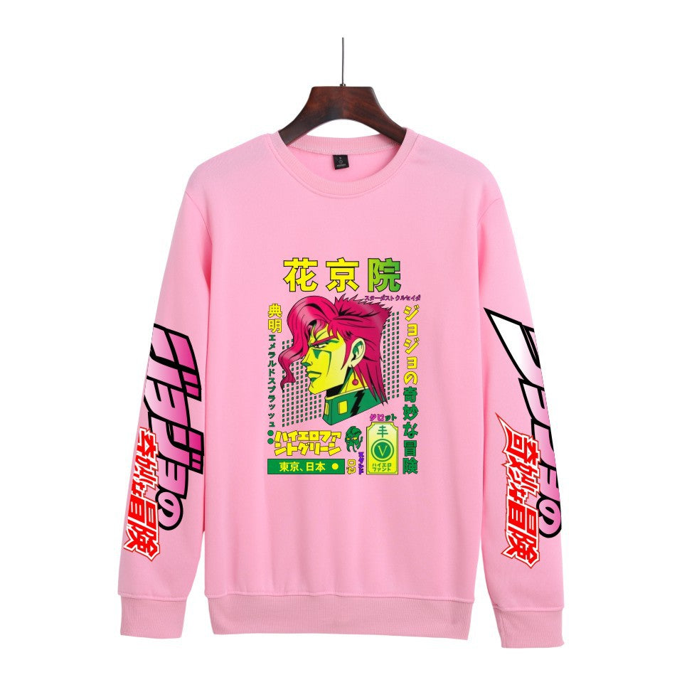 Cross-border Hot Hoodie JOJO's Wonderful Adventure Popular Printing Casual Men's and Women's Round Neck Sweater Autumn and Winter Fashion Spot