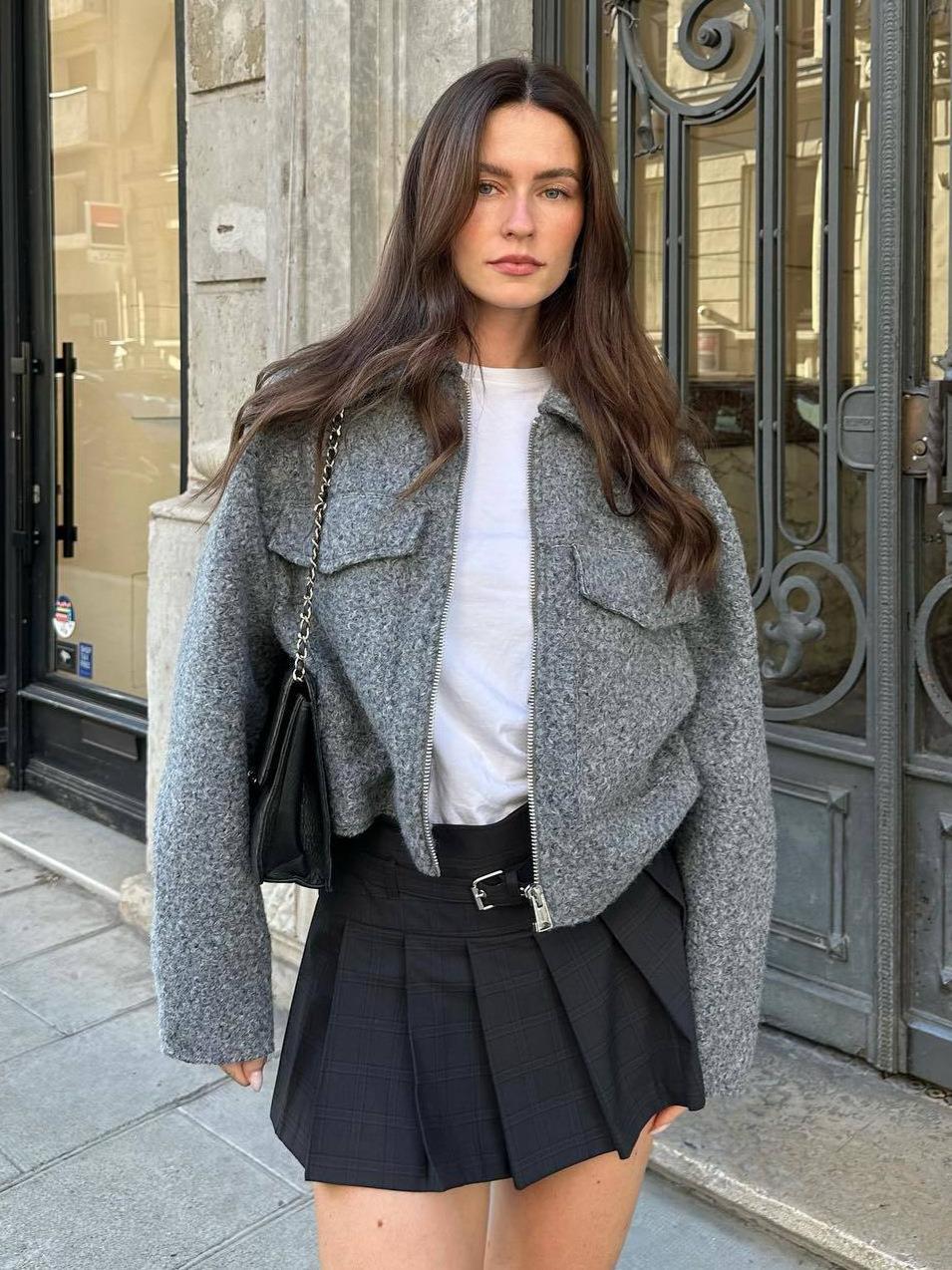 Independent Station Popular Spring & Fall European and American Cross-Border Women's Street Fashion Soft Short Jacket D69237