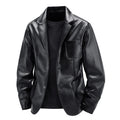 2025 Autumn New Men's American Style Trendy Motorcycle Jacket Simple Versatile Leather Coat Loose Fashionable Leather Blazer