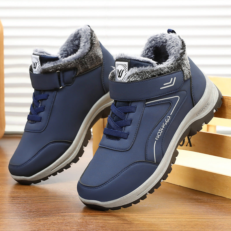 Snow Boots Men's Winter New Cotton Boots fleece-lined Thickened Outdoor Warm Cold Short Boots Casual Step Shoes Warm Cotton Shoes
