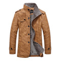 Men's Leather Jacket Men Winter Warm Jackets Coats
