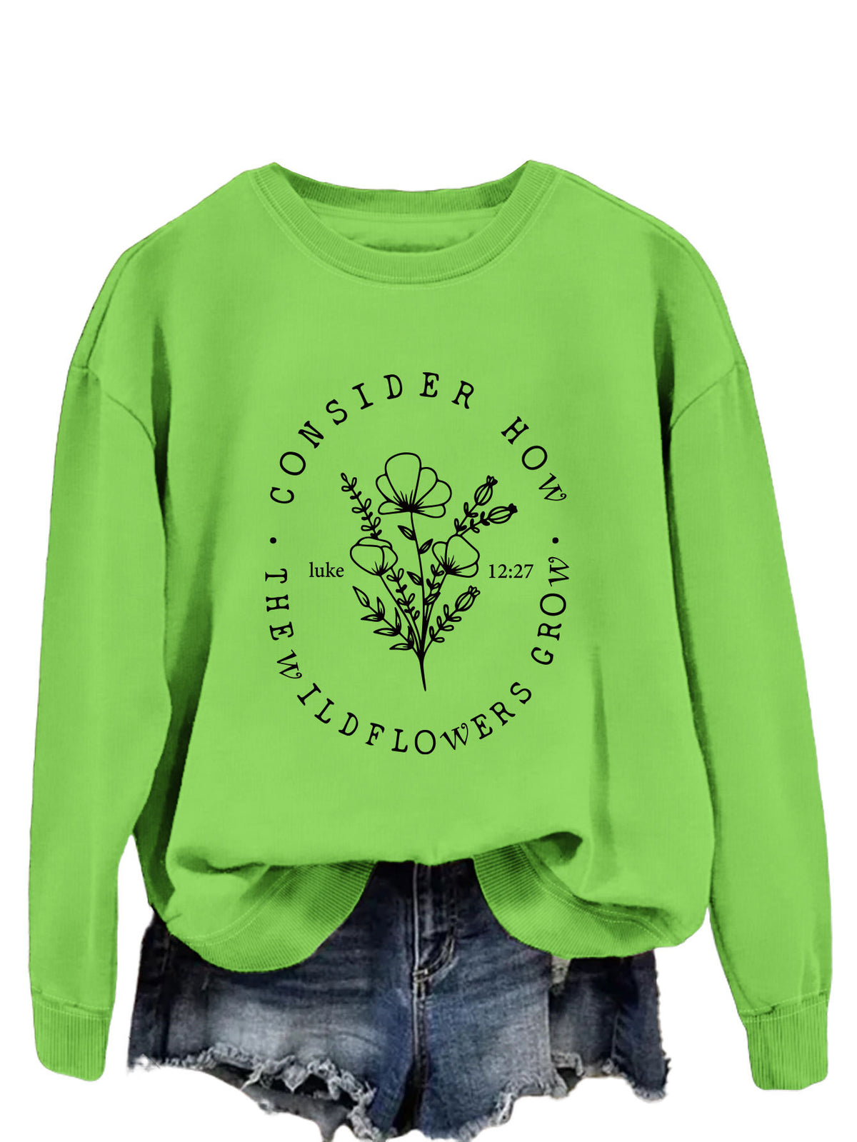 Amazon Fashion Top Consider How the Wildflowers Plaid Pullover Women's Sweatshirt New Style