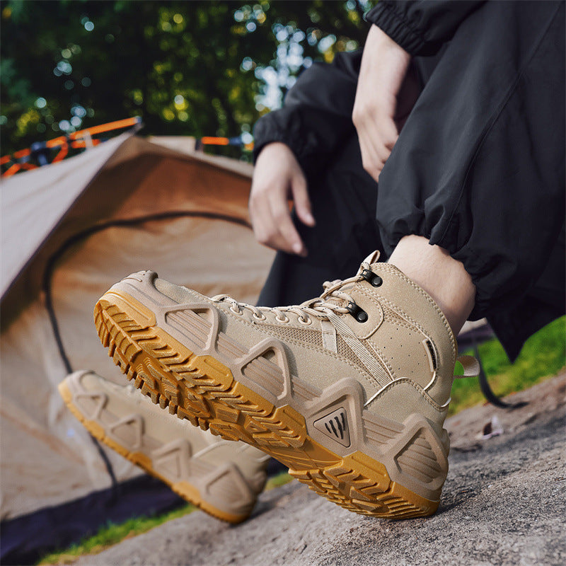 Factory Dropshipping Outdoor Men's Tactical Boots Mid-Top Desert Boots Outdoor Shoes Non-Slip Casual Sports Hiking Shoes for Men