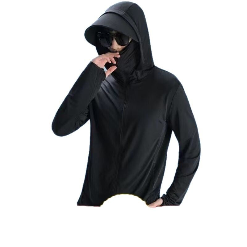 Sun Protection Clothing Summer Breathable Thin Men's Sun Protection Clothing Fishing Hooded Men's Casual Skin Windbreaker Sunshade Outdoor Men
