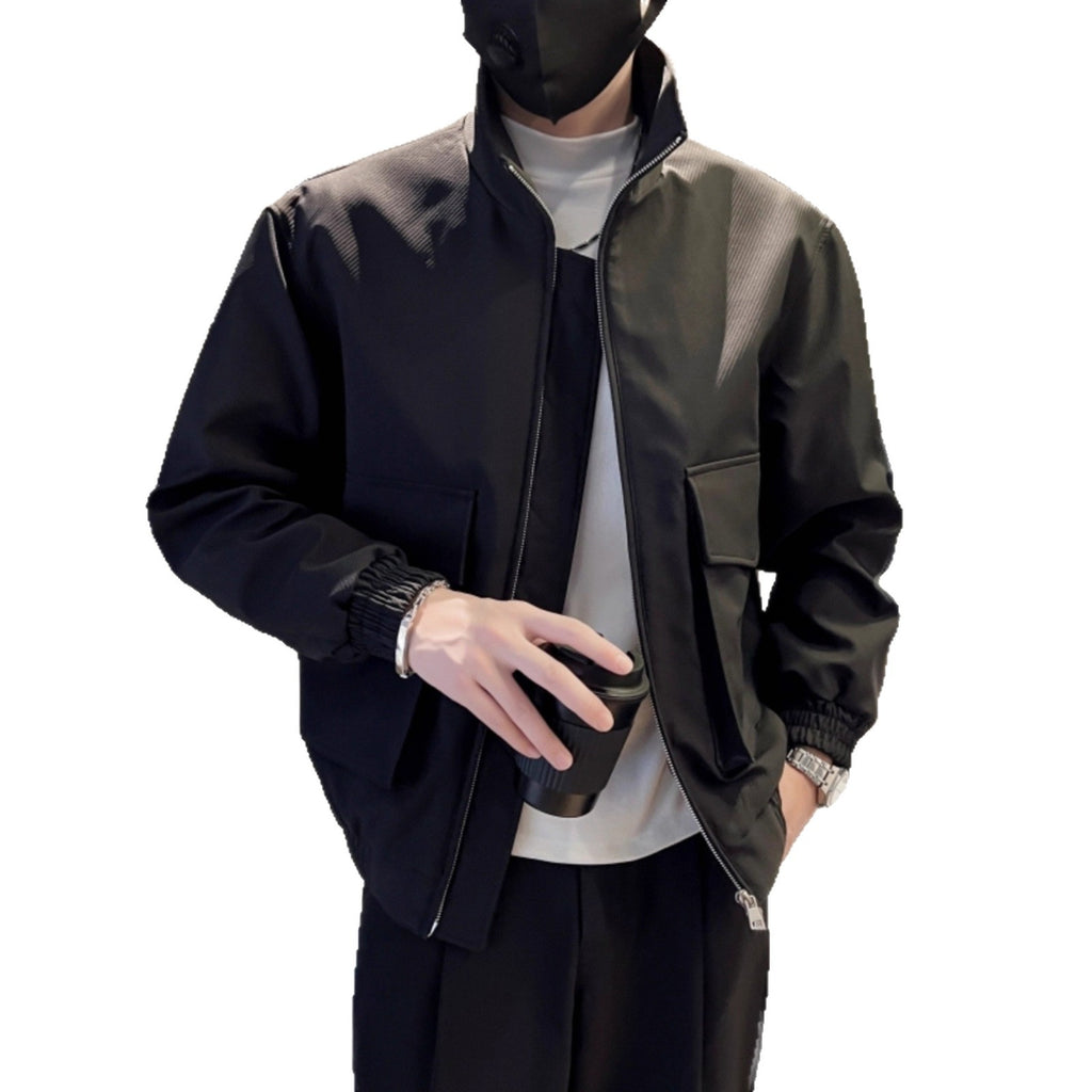 2025 New Work Jacket Men's Ins Trendy Casual Tops Handsome Men's Jackets Spring and Autum Stand-Up Collar Jackets