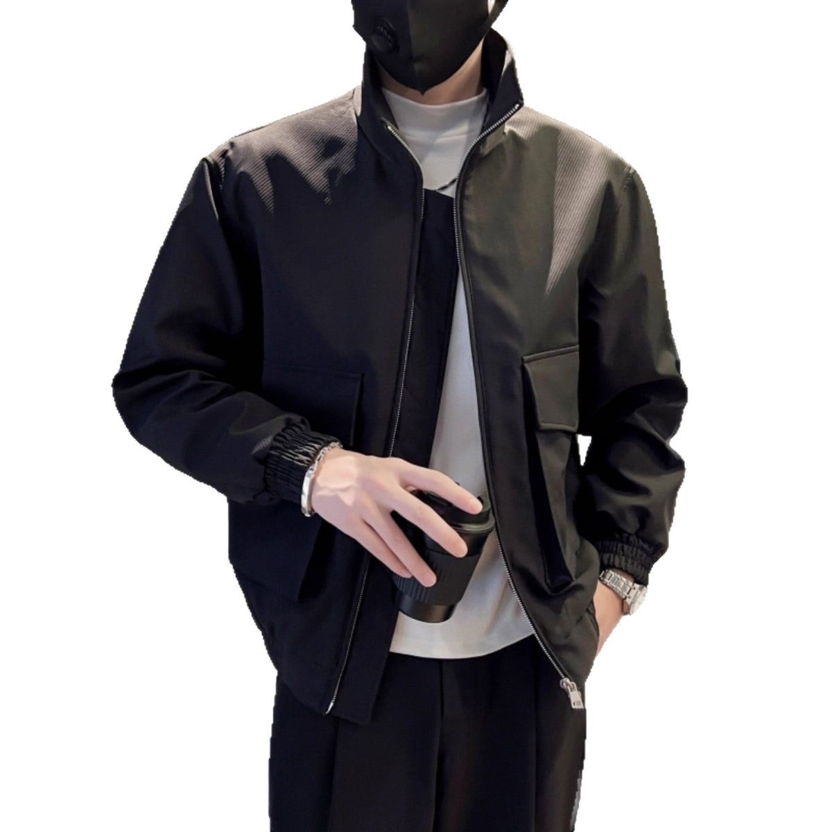 2025 New Work Jacket Men's Ins Trendy Casual Tops Handsome Men's Jackets Spring and Autum Stand-Up Collar Jackets
