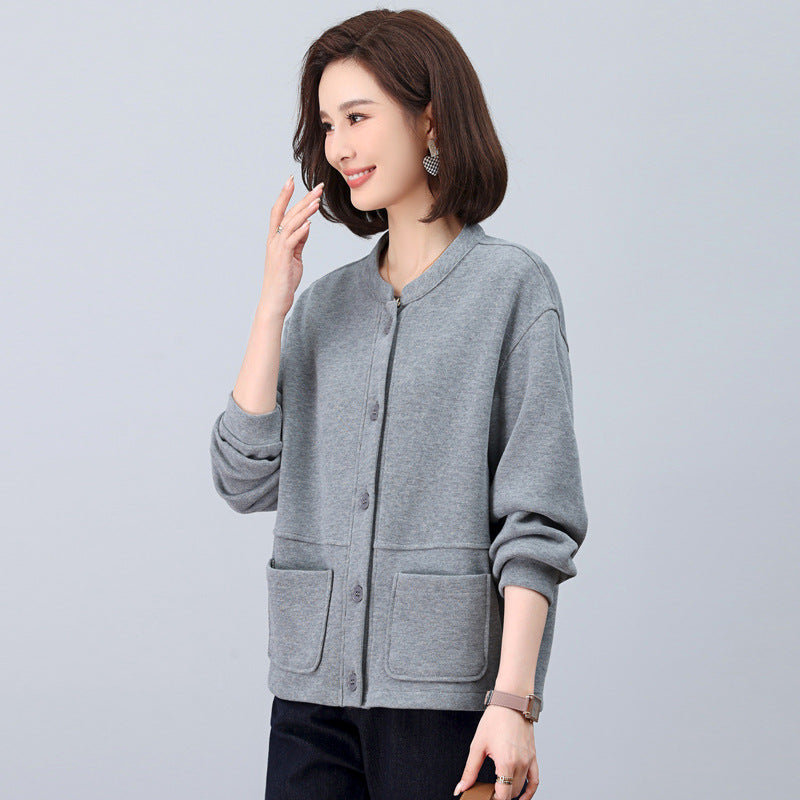 Women's Sweater 2025 New Casual Explosions Cardigan Middle-aged Mother Sports Coat Spring and Autumn Thin Hooded Top