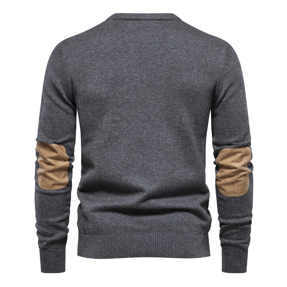 Men's 2023 Men's Sweater European Size Cross-Border Casual Men's Round Neck Autumn and Winter Pullover Sweater Easiest for Match New Cotton