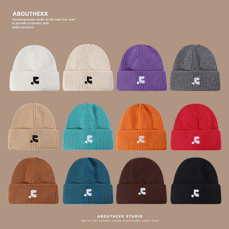 Autumn and Winter Warm Hats for Female Celebrities, Same Style Letter Knitted Hats for Students and Couples, Pullover Cold Hats, Wholesale Woolen Hats for Men