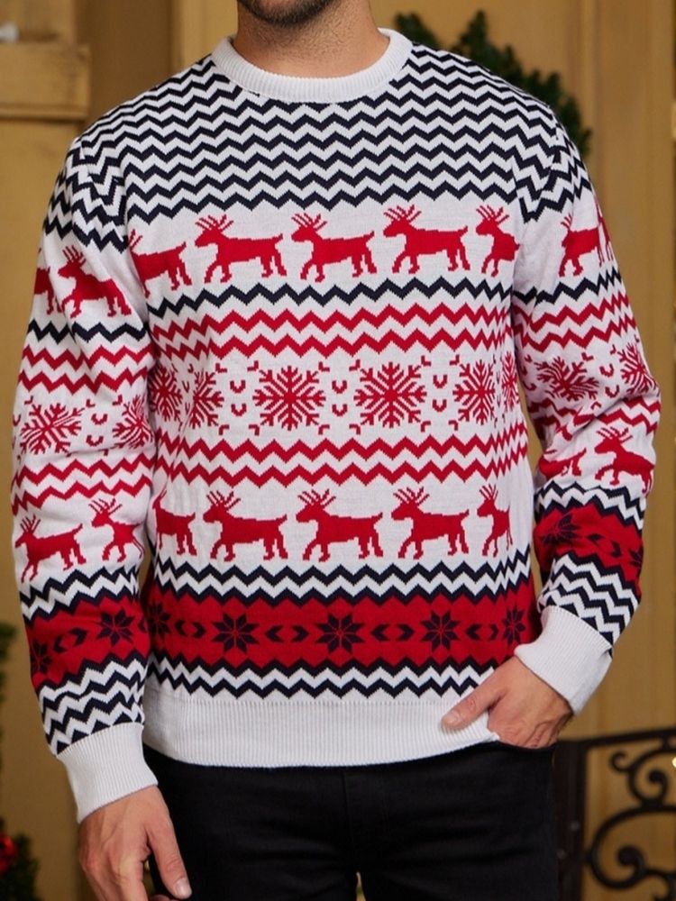 Amazon's Hottest Little Snowflake Christmas Sweater 2025 Autumn and Winter Casual Couple Wear Christmas Round Neck Sweater