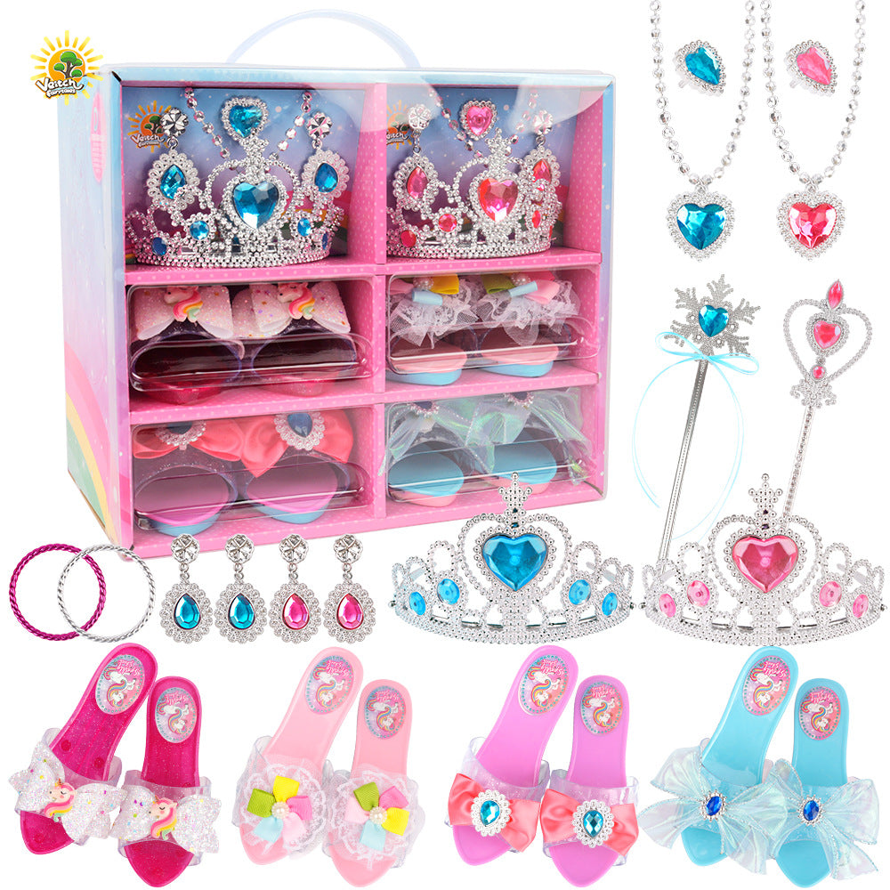 Cross-Border New Product Dress-Up Toy Ring Children's Girls' Set Princess Accessories Pretend Play High Heels Simulation