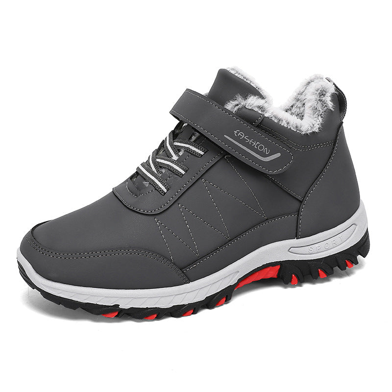 Cross-Border Export Large Size Leather Cotton Boots Men's Winter Warm Snow Boots Non-Slip Comfortable Plus Velvet Thickened Men's Boots