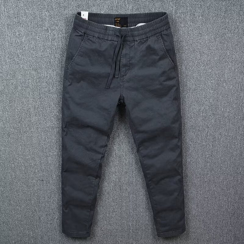 Autumn Boys All-match Teenager Trendy Brand Casual Pants Solid Color Korean Style Simple High Street Handsome Stretch Breathable Trousers