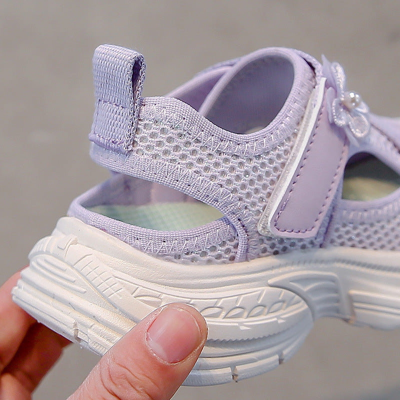 Mesh Breathable Girls' Hem Sandals Spring and Summer 2025 New Children's Shoes sneaker Lightweight Girls' Universal