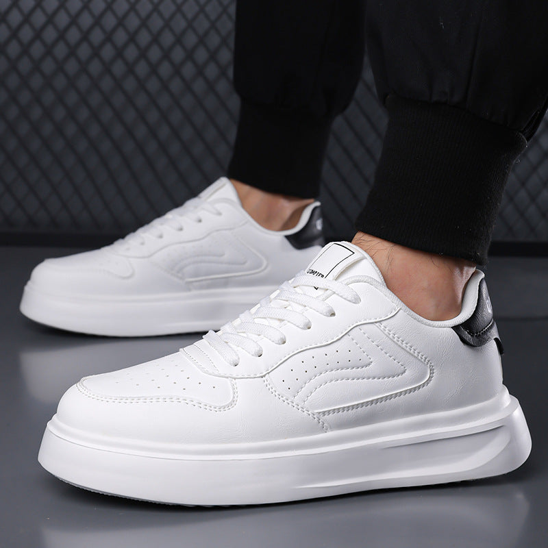 Men's Shoes New Style 2025 Summer Breathable Trendy Niche Versatile Leather Casual Sports Thick-Soled Wear-Resistant Men's Sneakers