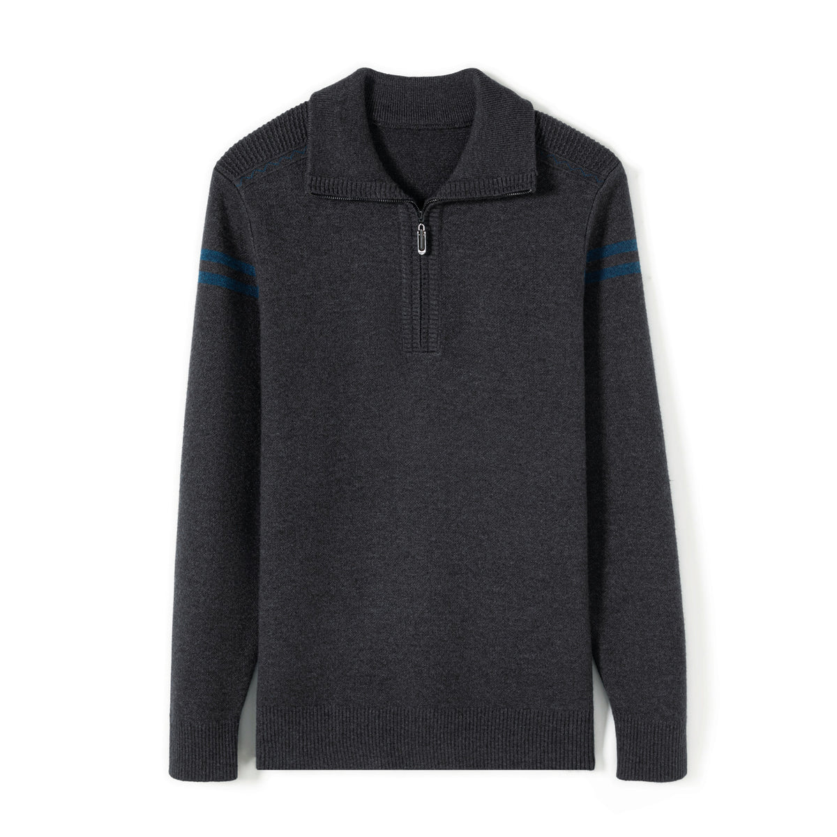 Half-Zip Knit Sweater for Men, Autumn and Winter Style, Men's Sweater for Middle-Aged Dads, Long-Sleeve Pullover, Solid Color Base Layer