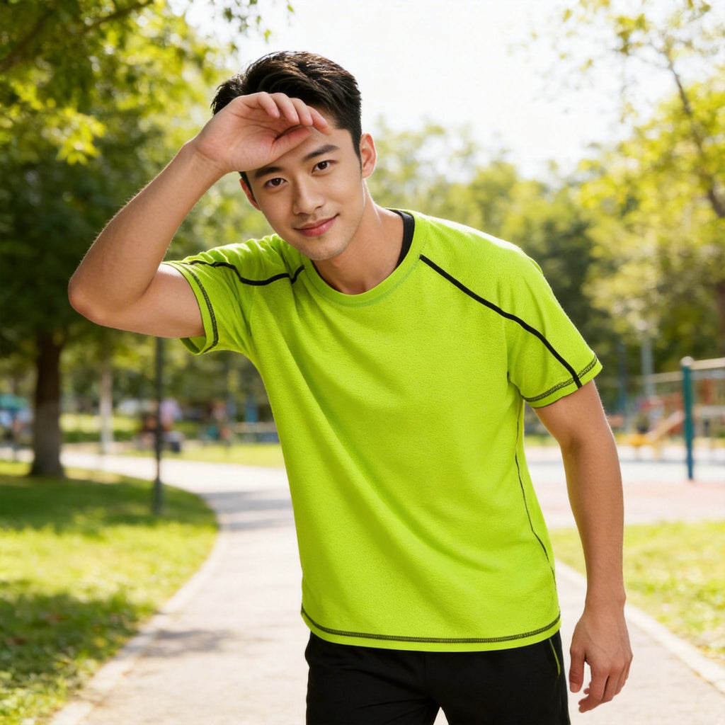 Factory Direct Sales Quick-Drying T-Shirt Men's Summer Short-Sleeved Breathable Short-Sleeved Ultra-Light Short-Sleeved T-Shirt Round Neck