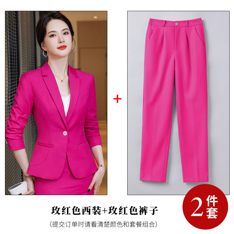 Small suit jacket for women 2023 autumn and winter New Business wear women's skirt fashion suit women's casual suit two-piece suit