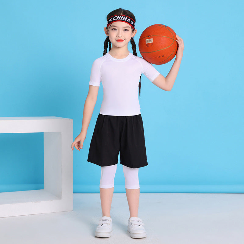 Children's Jump Rope Competition Quick-Drying Training Suit Custom Set, Tight-Fitting Clothing for Running, Football, Basketball, Comfortable Sportswear