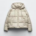 Autumn European and American Clothing Pure Color Versatile Warm Imitation Leather Short Cotton Jacket 3046225 712