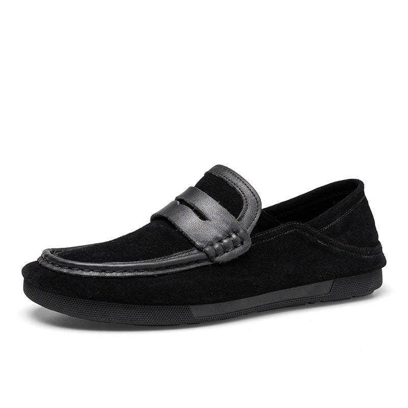 Men's Shoes, New Autumn Collection, Suede Leather, Comfortable Casual Men's Loafers, Fashionable and Trendy, Versatile Slip-On Slip-On Shoes