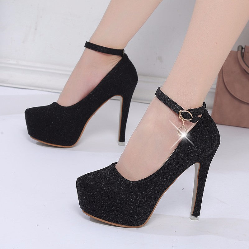 High Heels Spring and Autumn New Stiletto Silver Comfortable Super High Heels Women's Shoes Catwalk Banquet Shallow Mouth Women's Shoes Wholesale