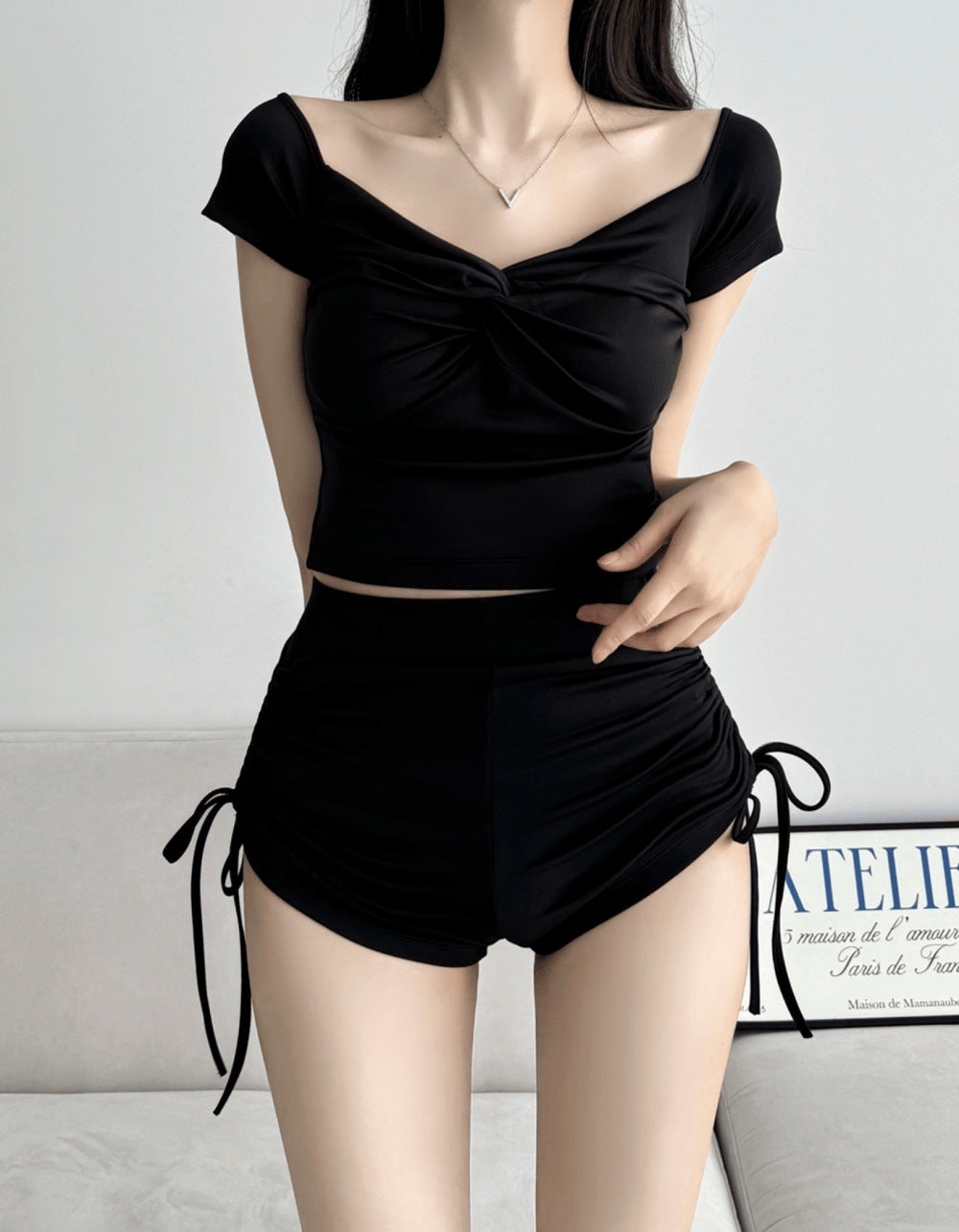 Swimwear Women's High-end Pure Desire Swimwear Instagram Style Split Bikini Flesh-Covering Slimming Hot Spring Small Chest Swimwear