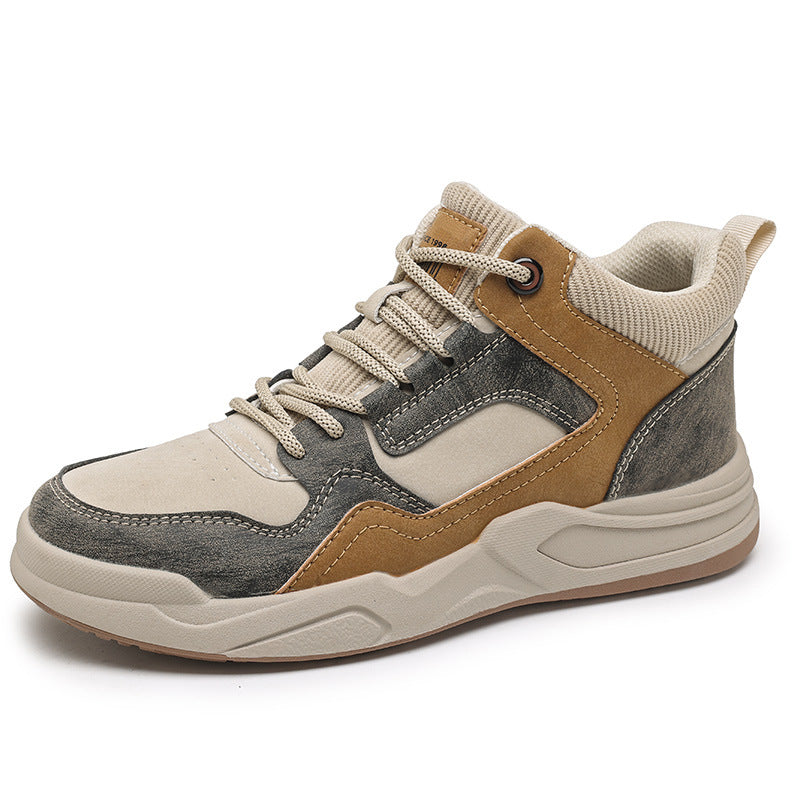 Men's Shoes Autumn 2025 New Mid-High Top Men's Sports Trendy Shoes Student Fashion Casual Sneakers Work Boots Men's Style