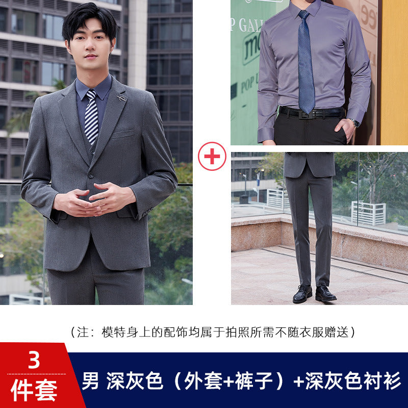 Two-button color spinning four-sided elastic treasure blue teacher suit suit men's and women's same style professional attire 4S shop suit wholesale
