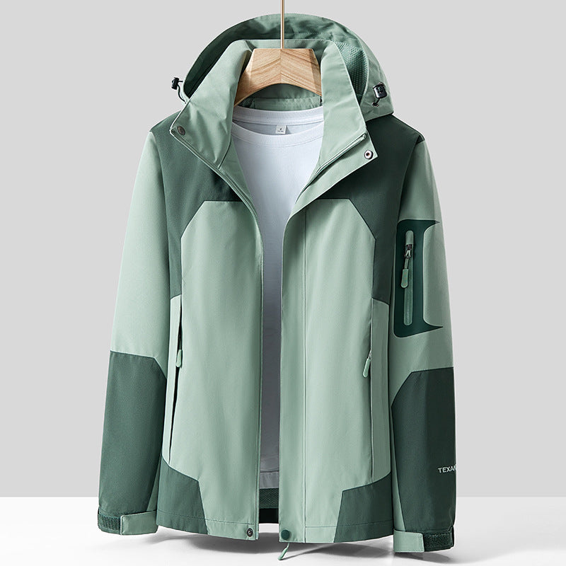 Outdoor Jacket Men's Winter Velvet Short-Sleeved Thickeneded Spring & Fall Windproof Waterproof Breathable Jacket Mountaineering Jacket