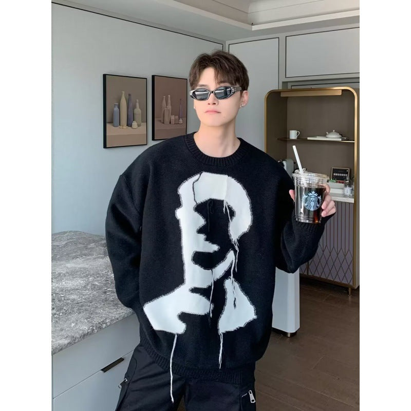 2024 Crewneck Sweater Autumn and Winter New Fashionable Men's and Women's Korean Style Lazy Fashionable Sweater Couple's Sweater