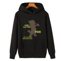 American Style Retro Trendy Fun Printed Hooded Sweat Autumn and Winter fleece-lined Loose Casual Hooded Top