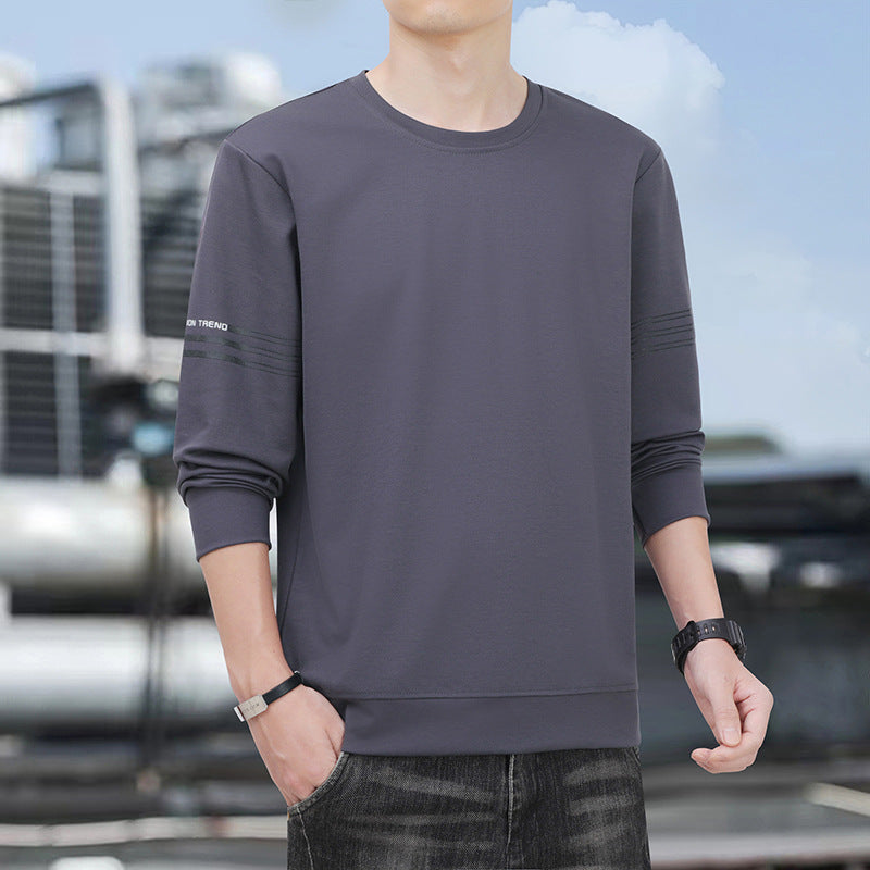 Cross-Border Wholesale Men's Sweatshirts Trendy Brand High-End Spring and Autumn 2025 New American Style Crew Neck Youth Long-Sleeve Boys