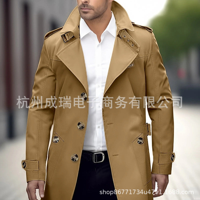 2025 New Product on Independent Sites Amazon Spring and Autumn Washed Men's Casual Outwear Mid-Length Windbreaker Jacket for Men
