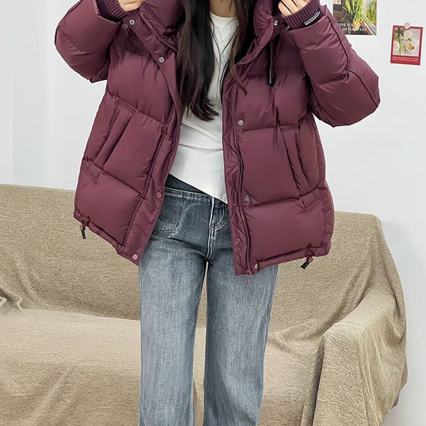 Women's Cotton Jacket 2026 Fashionable New Autumn and Winter Short Puffer Jacket Korean Style Fleece-Lined Thickened Warm Hooded Coat