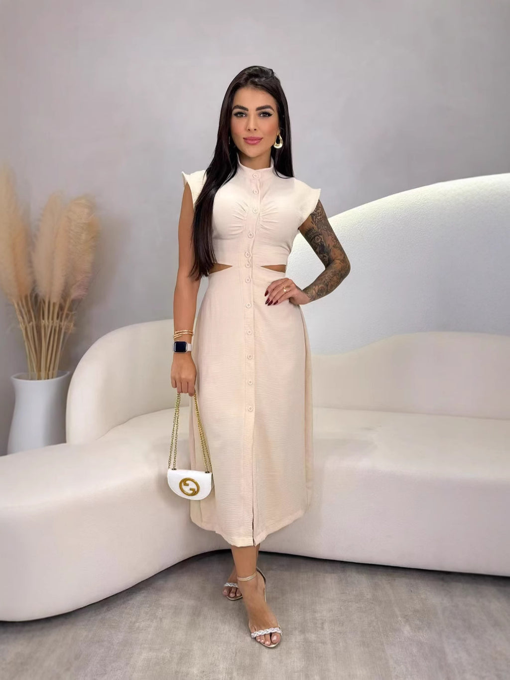 Spring Lolita Sweet Women's Polyester Stand Collar Oversized Skirt Dress Early Autumn Dress Set