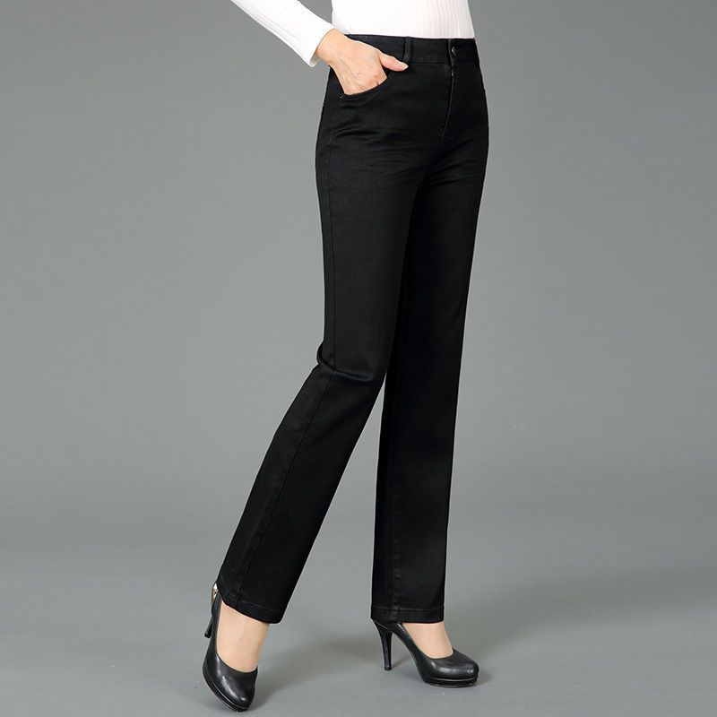 Mom's Jeans for Women 2026 Spring New High-Waisted Versatile Stretch Straight-Leg Pants Loose Long Pants for Middle-Aged Women