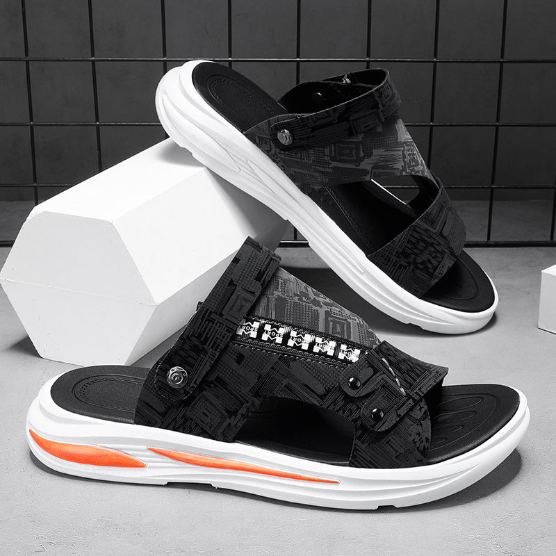 Sandals Spring New Versatile Driving Casual Student Sandals Men's Outdoor Trendy Wear-Resistant Sports Men's Slippers