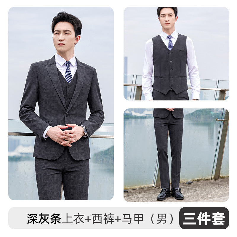 Autumn and winter new men's and women's same style business attire 4S shop business suit suit slim temperament hotel formal overalls