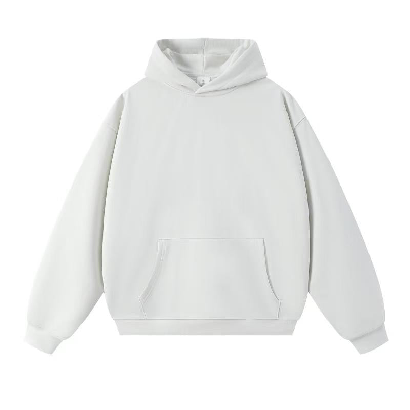 Trendy Brand Heavyweight 400g Terry Crewneck Sweatshirt Couple Pullover Autumn and Winter Thickened Coat Solid Color Loose Unisex Top