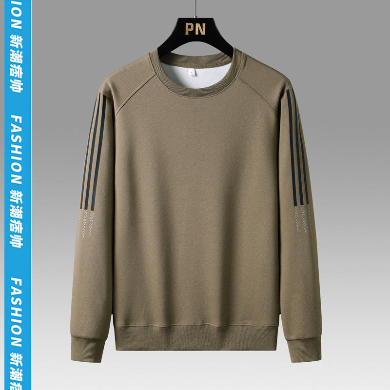 Sweater Men's Spring and Autumn 2024 New Round Neck Loose Casual Long-sleeved T-shirt Trendy All-match Base Shirt Top