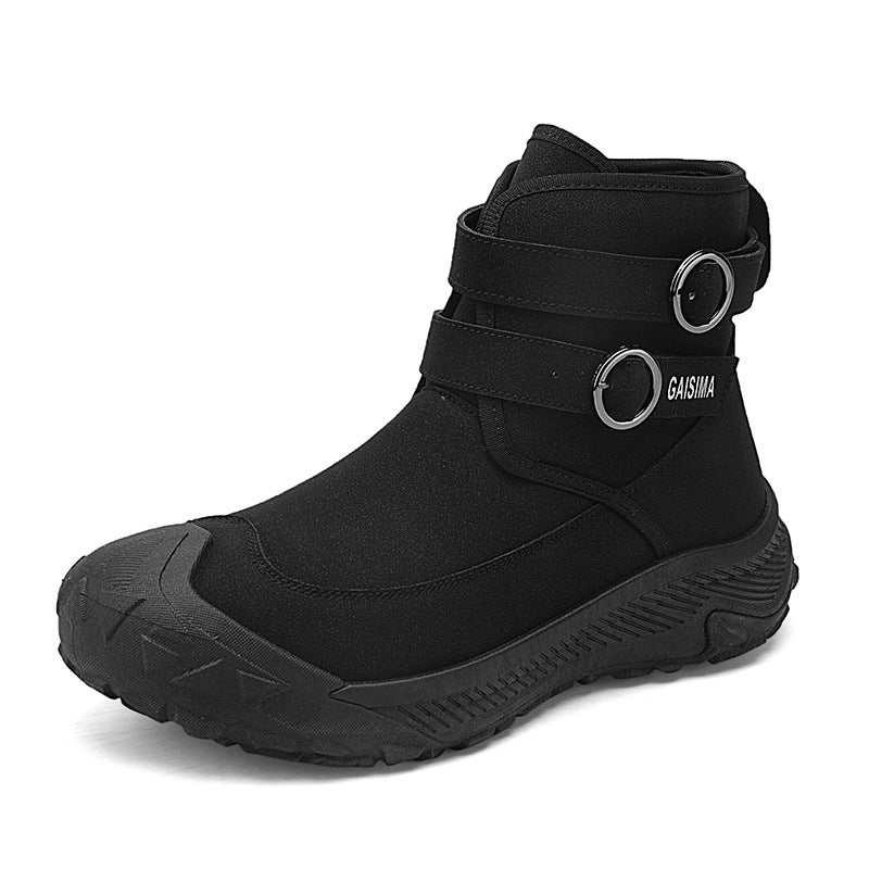 Autumn and Winter New Men's High-top Thick-soled Martins Trendy British Outdoor Tooling Casual Short Boots Live Anti-slip Men's Boots