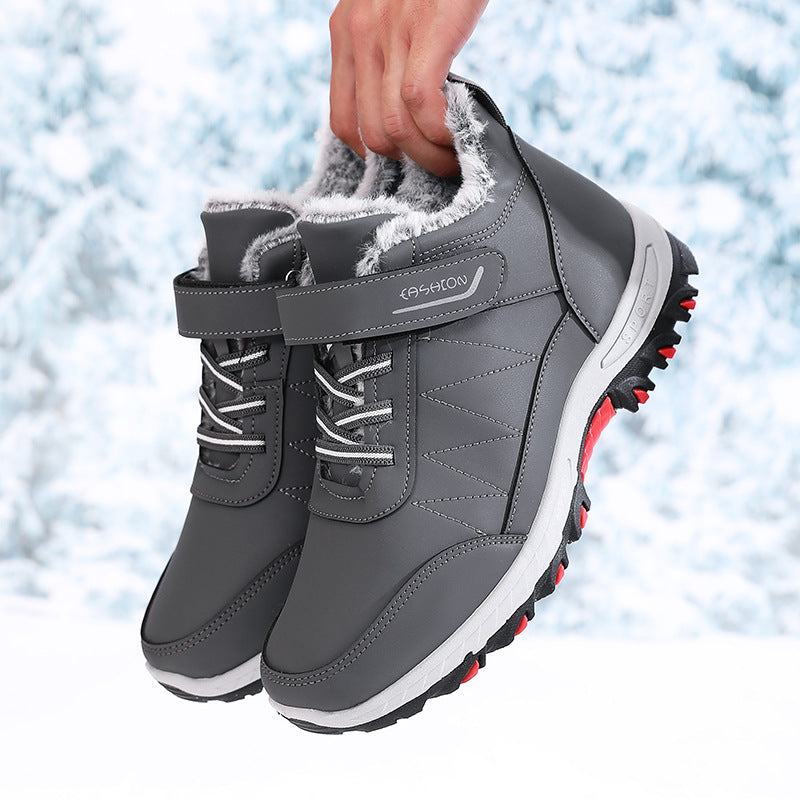 Cross-Border Export Large Size Leather Cotton Boots Men's Winter Warm Snow Boots Non-Slip Comfortable Plus Velvet Thickened Men's Boots