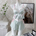 3068 Sexy Pajamas Women's Japanese-style Private Sling Chest Pad Two-piece Suit Pure Summer New Arrival Bow Skirt