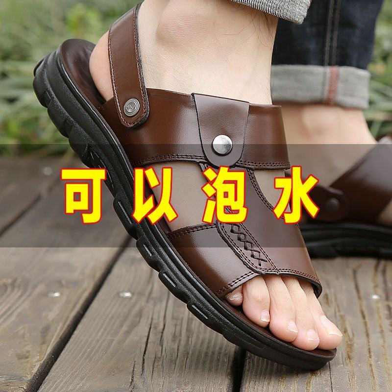 Summer New Men's Sandals Outdoor Casual Dual-purpose Non-slip Breathable Beach Shoes Soft Sole Wear-resistant Vietnam Sandals