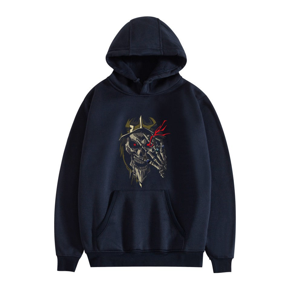 Cross-border overlord peripheral hoodie cartoon cartoon print autumn and winter men's and women's hooded sweater