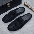Men's loafers half support breathable closed toe slip-on loafers slip-on half slippers men's heel-free loafers men