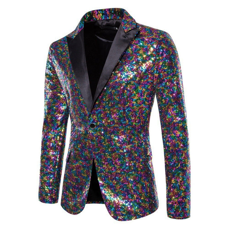 European and American Performance Suits, Gold Sequin Suits, Korean Suits, Nightclub Men's Clothing, Host Emcee Studio Jackets